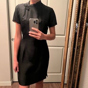 Vintage 50s Black Silk Dress